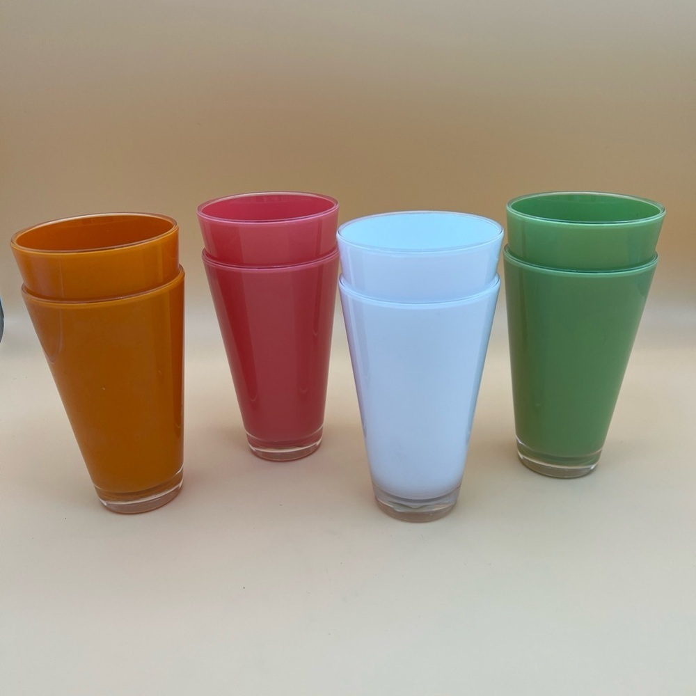 Pottery Barn Al Fresco Vintage Shatterproof Acrylic Tumbler  Set Of 8 Cups NWT